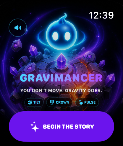 Gravimancer home screen on Apple Watch